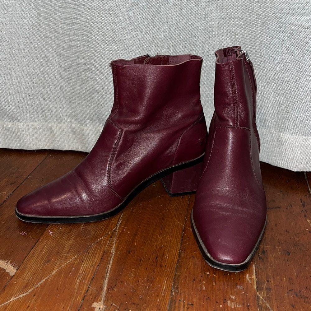 Genuine Leather Red Heel Boots Topshop